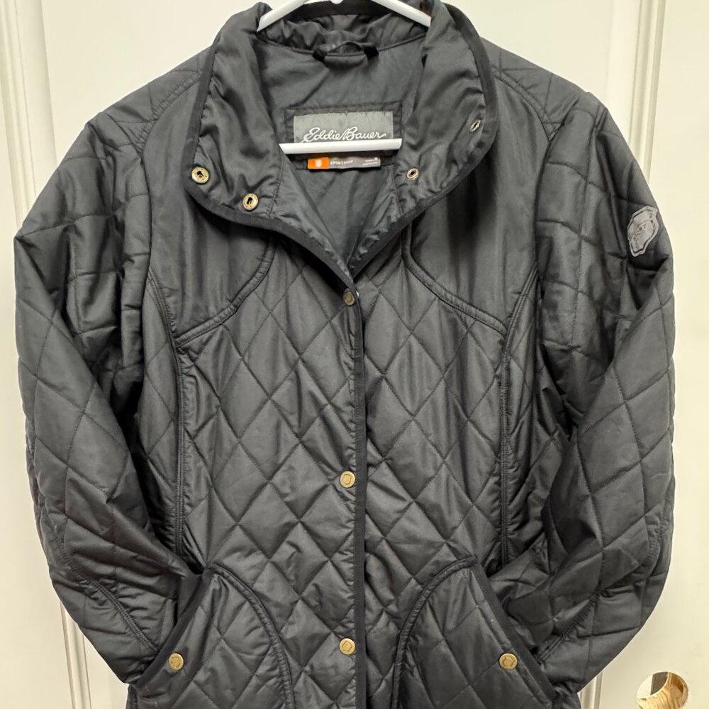 Eddie Bauer "SportShop" Quilted Black Jacket Women's Size Medium